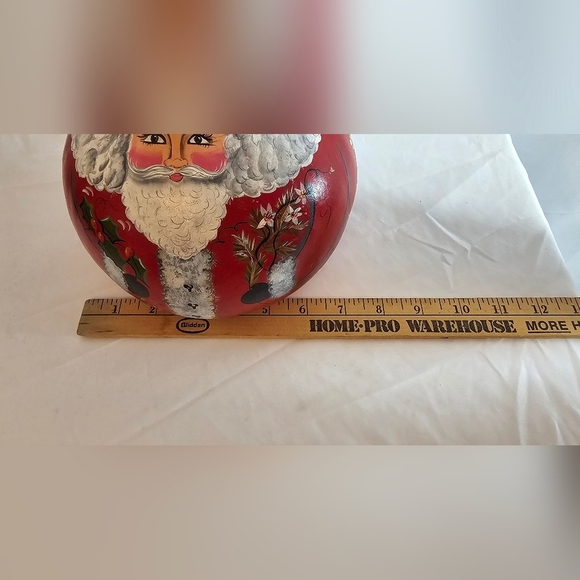 Vintage Folk Art Hand Painted Large Santa Claus Gourd Holiday Christmas 9" - Picture 6 of 8